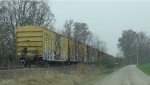 Boxcars stored on the Pinckneyville sub